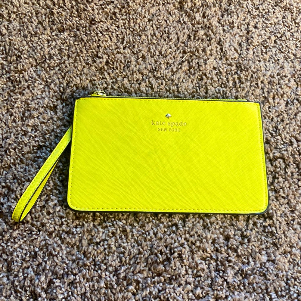 KATE SPADE Wristlet- used chartreuse green cute!! 8inches x 5inches